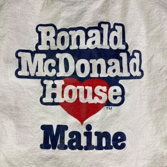 Ronald McDonald House Tote Bag‎ Vintage Unisex Charity Maine USA Heart White Vtg - Picture 3 of 12